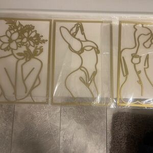 NEW Gold women lady silhouette wall hanging decor